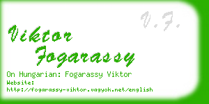 viktor fogarassy business card